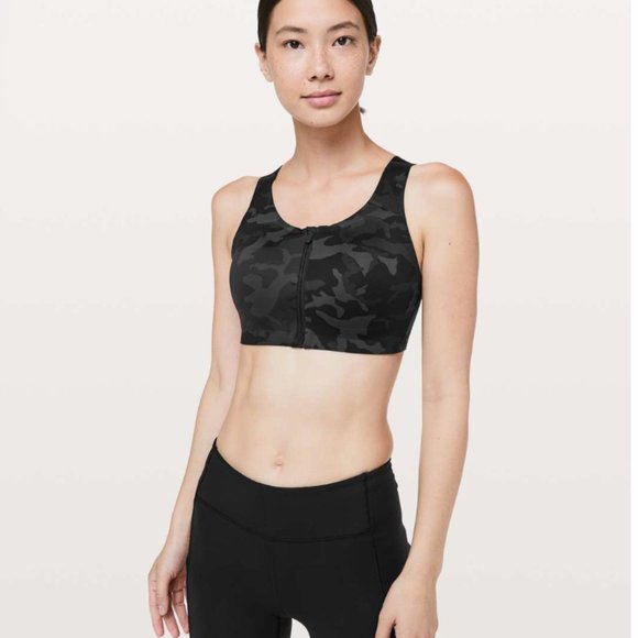 Lululemon Enlite Bra *Zip Front Incognito Camo Multi Grey NWT - Picture 5 of 5